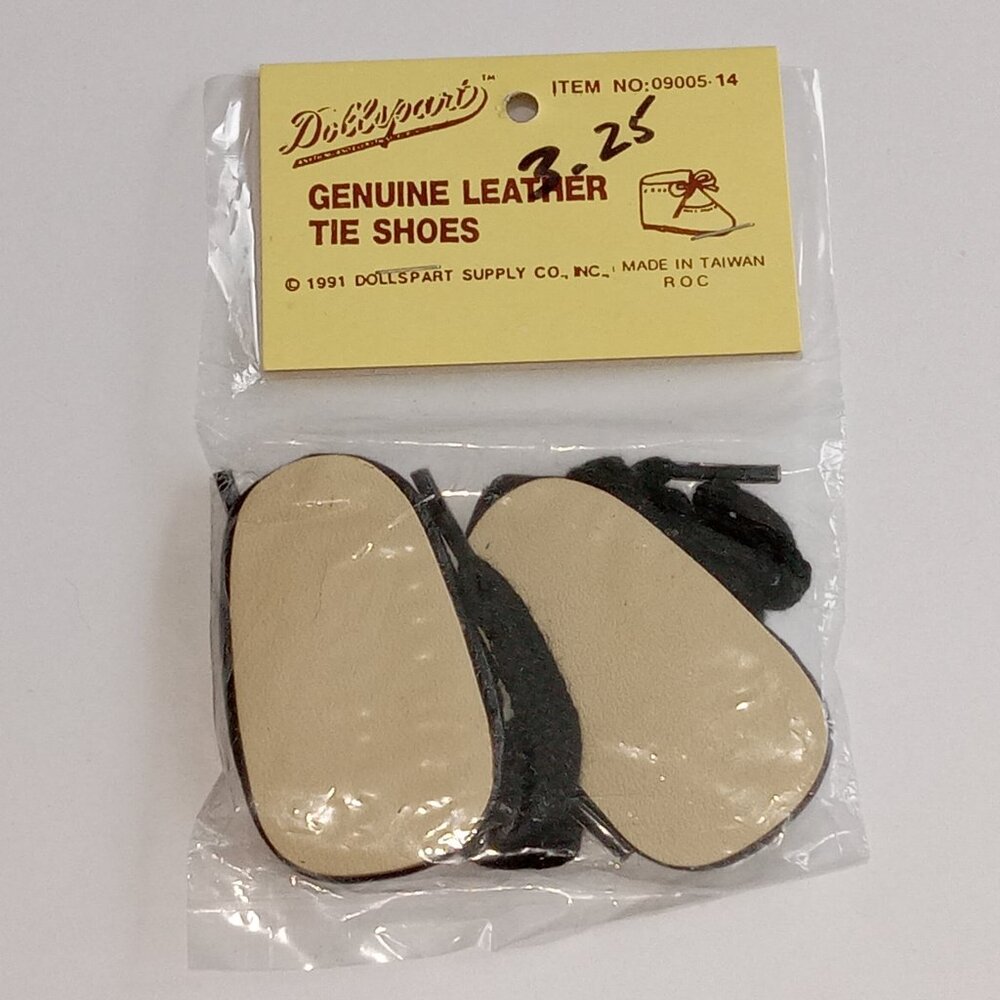 Vintage Dollspart Genuine Leather Tie Shoes for Dolls - Picture 5 of 5